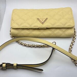 GUESS Yellow Quilted Crossbody